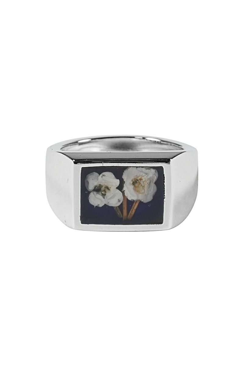 XOLO(ショロ)Signet Ring with Blue Flower シグネットリング ブルーフラワー XOR040