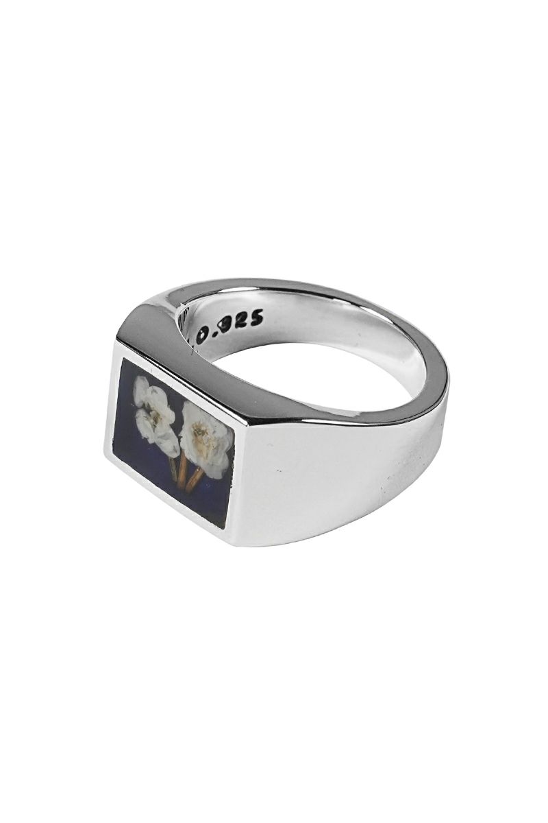 XOLO(ショロ)Signet Ring with Blue Flower シグネットリング ブルーフラワー XOR040 -1