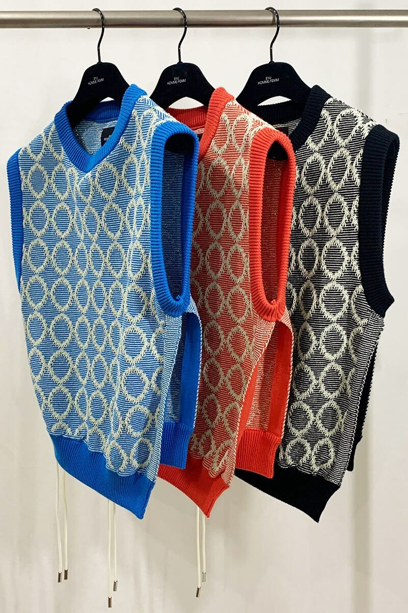 SYU.HOMME FEMM(シュウ オム フェム)Tambourine Knit Vest H21SS-09
