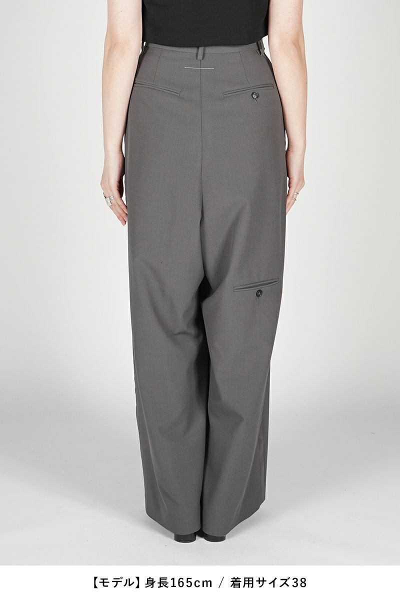☆関税込み☆【MM6 Maison Margiela】バージン ウール パンツ MM6 Maison Margiela バージンウール パンツ | グレー | FARFETCH JP