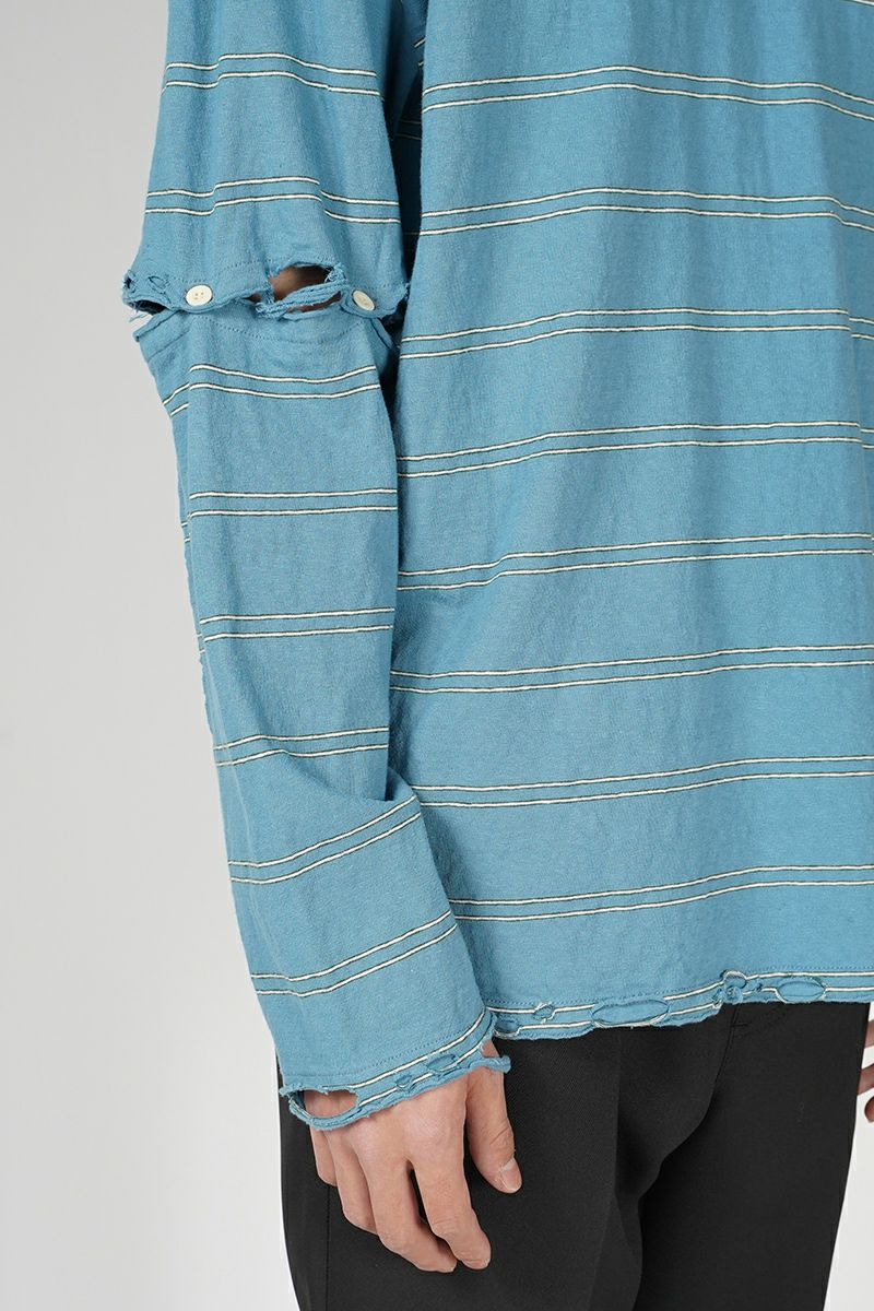 FACCIES(ファッチーズ)VINTAGE DAMAGE BD LS ヴィンテージダメージボーダー長袖カットソー F24S02003-2 -2