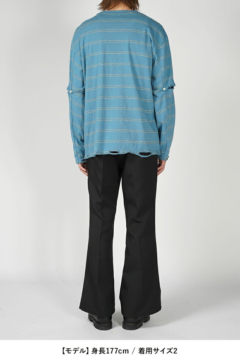 FACCIES(ファッチーズ)VINTAGE DAMAGE BD LS ヴィンテージダメージボーダー長袖カットソー F24S02003-2 -6