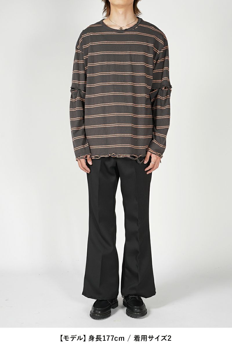 FACCIES(ファッチーズ)VINTAGE DAMAGE BD LS ヴィンテージダメージボーダー長袖カットソー F24S02003-2 -9