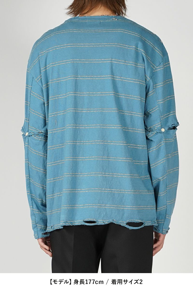 FACCIES(ファッチーズ)VINTAGE DAMAGE BD LS ヴィンテージダメージボーダー長袖カットソー F24S02003-2 -15