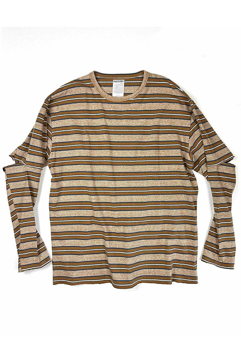 FACCIES(ファッチーズ)VINTAGE ELBOW CUT BD LS ヴィンテージエルボーカットボーダー長袖カットソー F23W02004 -1
