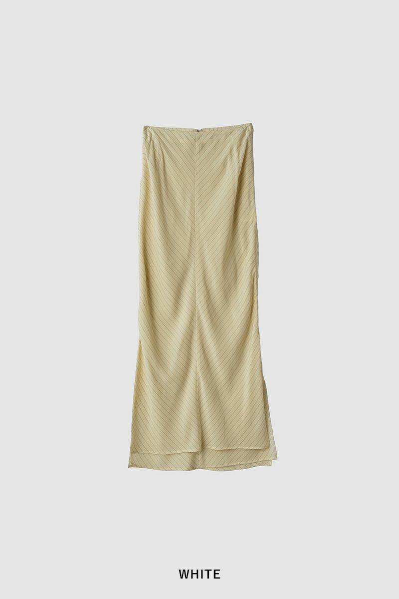 JANE SMITH(ジェーンスミス)WASHED CUPRO STRIPE LONG SKIRT ウォッシュドキュプラストライプ長袖スカート 24SSK-#306L -16