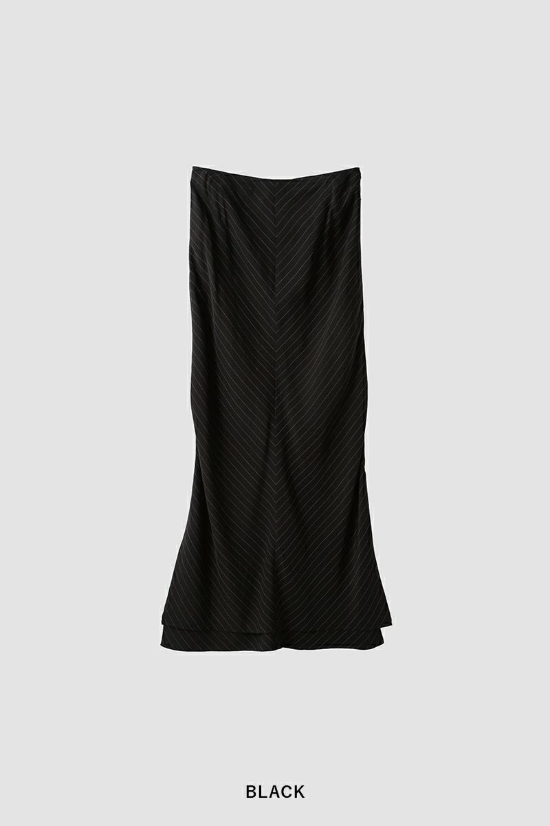 JANE SMITH(ジェーンスミス)WASHED CUPRO STRIPE LONG SKIRT ウォッシュドキュプラストライプ長袖スカート 24SSK-#306L -17