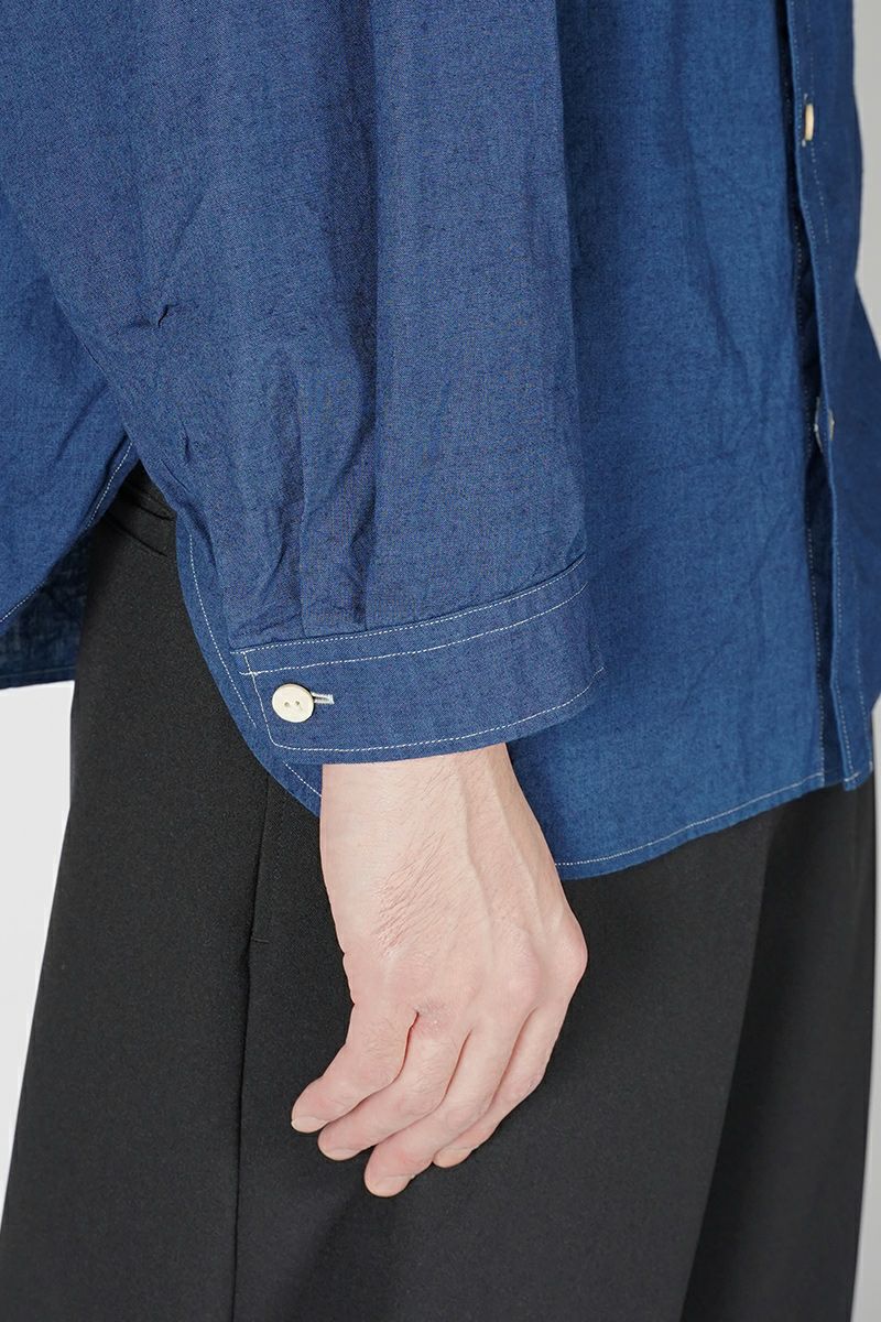 refomed(リフォメッド)WRIST PATCH WIDE SHIRT CHAMBRAY リストパッチワイドシャツ シャンブレー RESH-006 -4