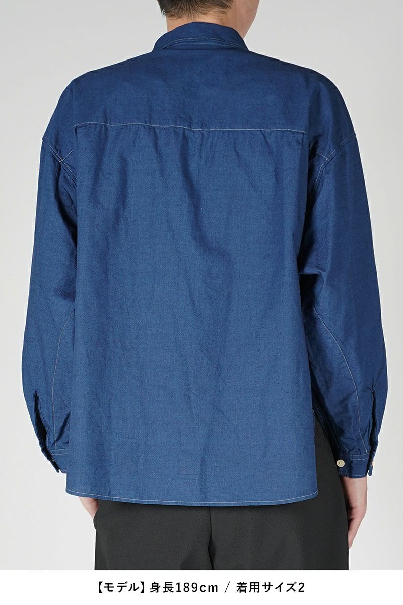 refomed(リフォメッド)WRIST PATCH WIDE SHIRT CHAMBRAY リストパッチワイドシャツ シャンブレー RESH-006 -11