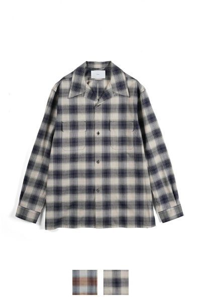 SUGARHILL(シュガーヒル)YAK OMBRE PLAID OPEN COLLAR BLOUSE ヤクオンブレプレイド オープンカラーブラウス 2441000501