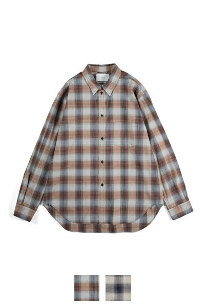 SUGARHILL(シュガーヒル)YAK OMBRE PLAID REGULAR COLLAR BLOUSE ヤクオンブレプレイド レギュラーカラーブラウス 2441000504