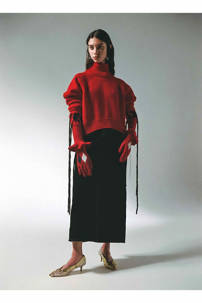 YOHEI OHNO(ヨーヘイオオノ)YOHEI OHNO(ヨーヘイオオノ)  with argyle hands sweater アーガイルハンドセーター OH-21A-KN1 -10