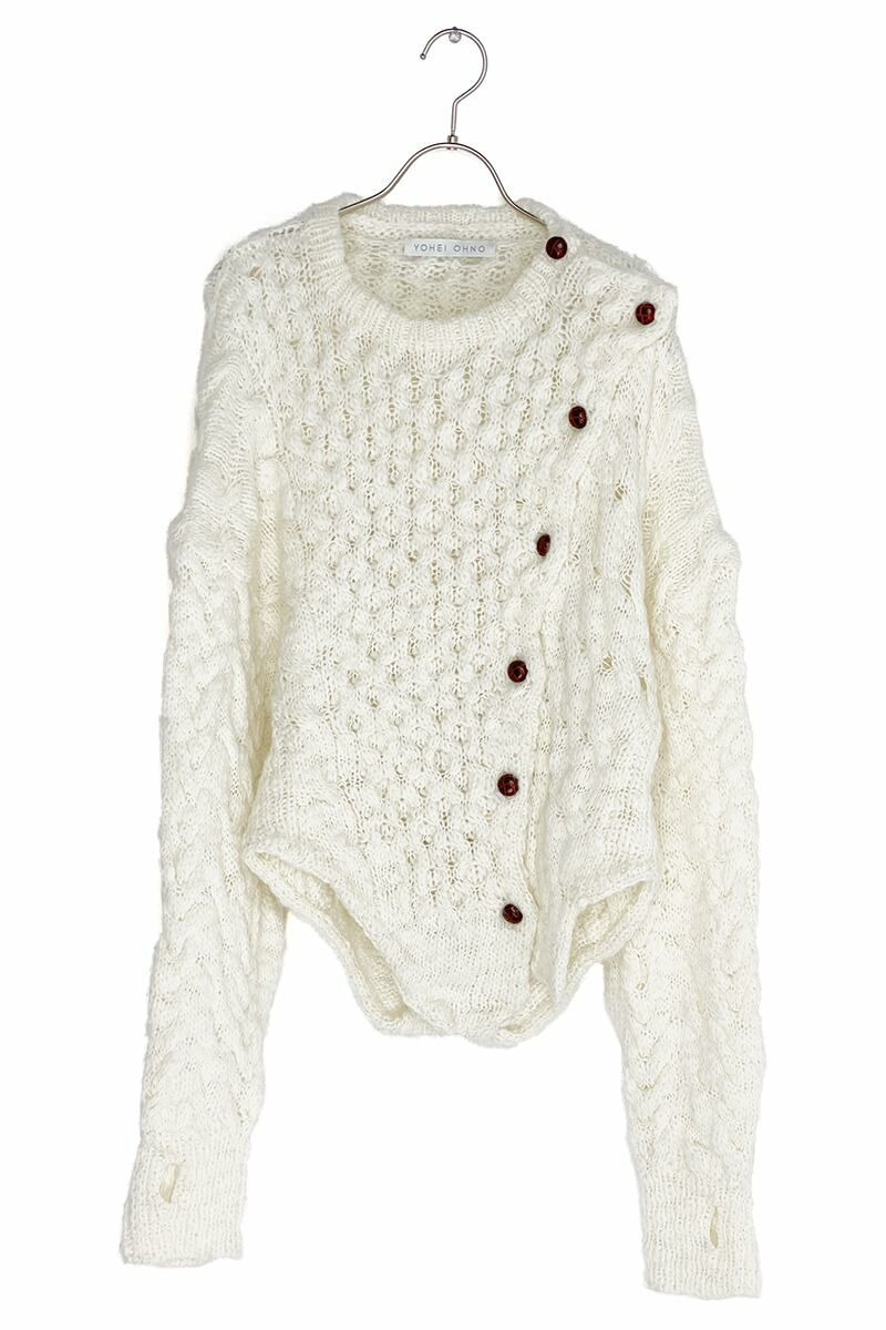 YOHEI OHNO(ヨーヘイオオノ)YOHEI OHNO(ヨーヘイオオノ) leather button acryl knit レザーボタンアクリルニット OH-20A-KN1 OH-20A-KN1 -1