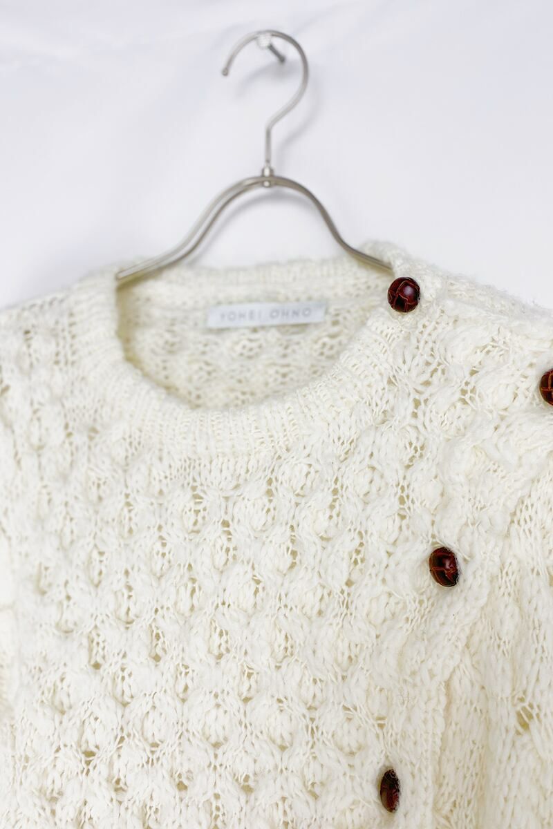 YOHEI OHNO(ヨーヘイオオノ)YOHEI OHNO(ヨーヘイオオノ) leather button acryl knit レザーボタンアクリルニット OH-20A-KN1 OH-20A-KN1 -3