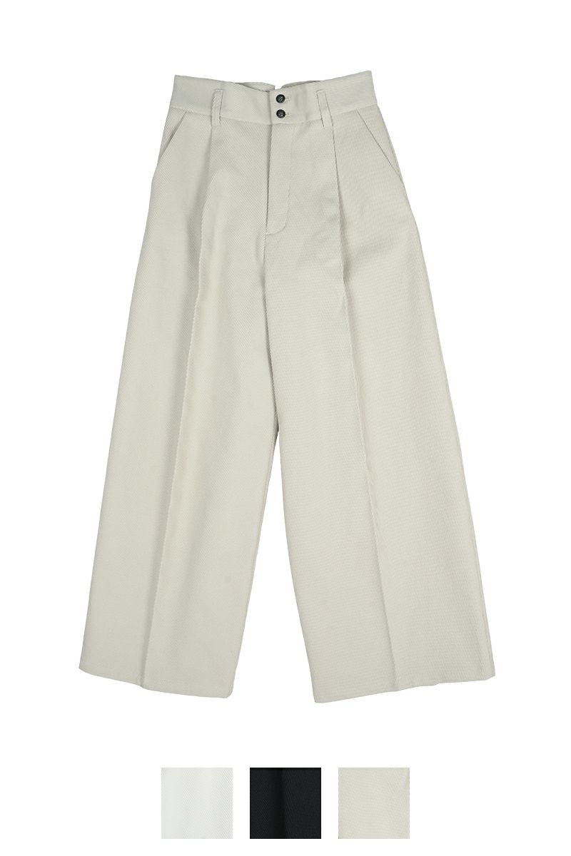 Liyoca(リヨカ)コットンヘビーフレンチ タックワイドパンツ J9307