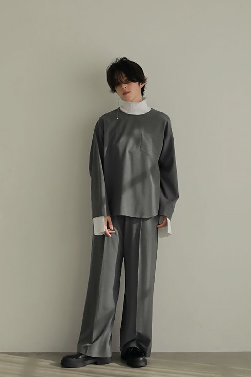 ETRE TOKYO(エトレトウキョウ)セミワイドタックスリットパンツ 1223120042 -6