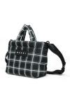 MARNI(マルニ)ブラック チェック ナイロン PUFFトートバッグ ミニ BMMP0131U0P6262 -1