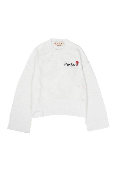 MARNI(マルニ)ブランドロゴ刺繍クロシェ編みサマーニット GCMD0524A0