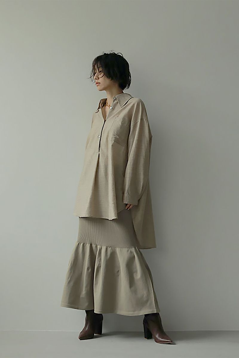 エトレトウキョウ 22AW 希少 ヤクウール あぜ編みニットスカート スリット エトレトウキョウ 22AW 希少 ヤクウール あぜ編みニットスカート