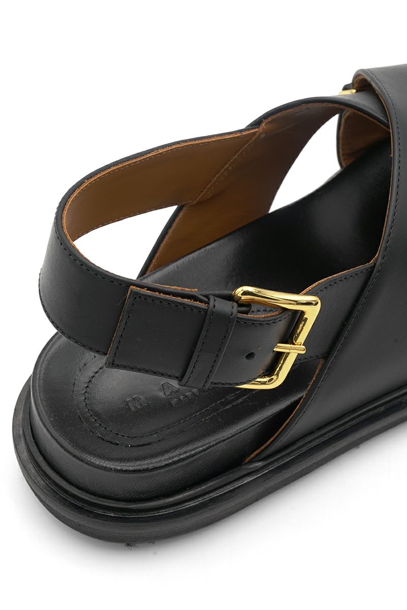MARNI(マルニ)レザー製クリスクロスサンダル FBMS005201P3614 -5