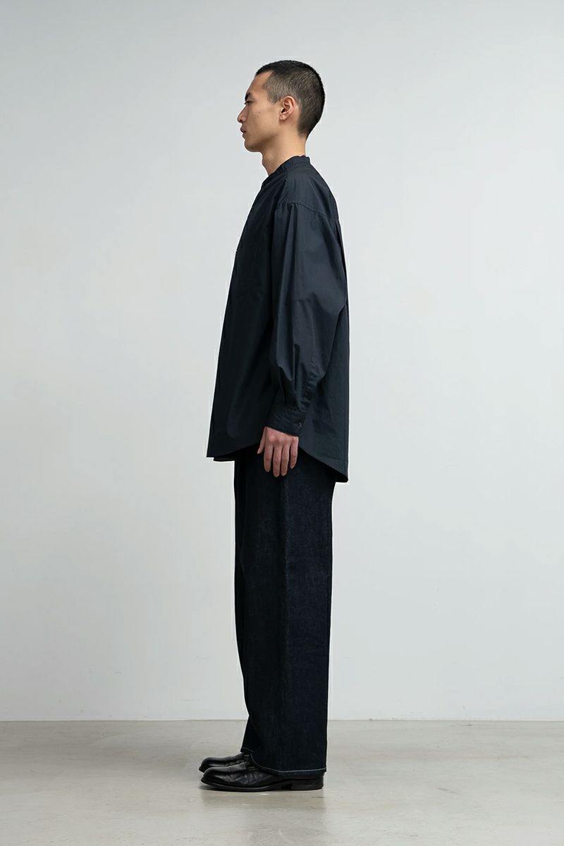 Graphpaper(グラフペーパー)Broad L/S Oversized Band Collar Shirt ブロード長袖オーバーサイズバンドカラーシャツ GM243-50002B -2