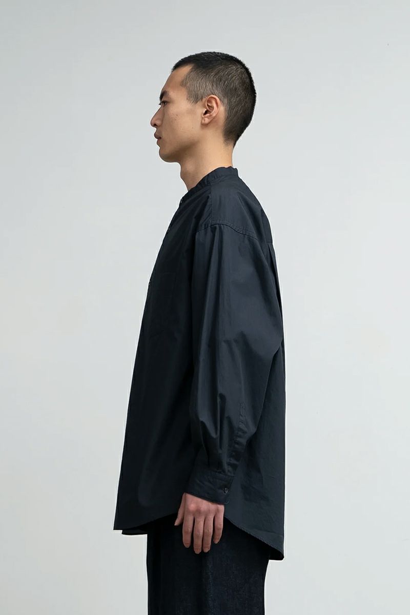 Graphpaper(グラフペーパー)Broad L/S Oversized Band Collar Shirt ブロード長袖オーバーサイズバンドカラーシャツ GM243-50002B -5
