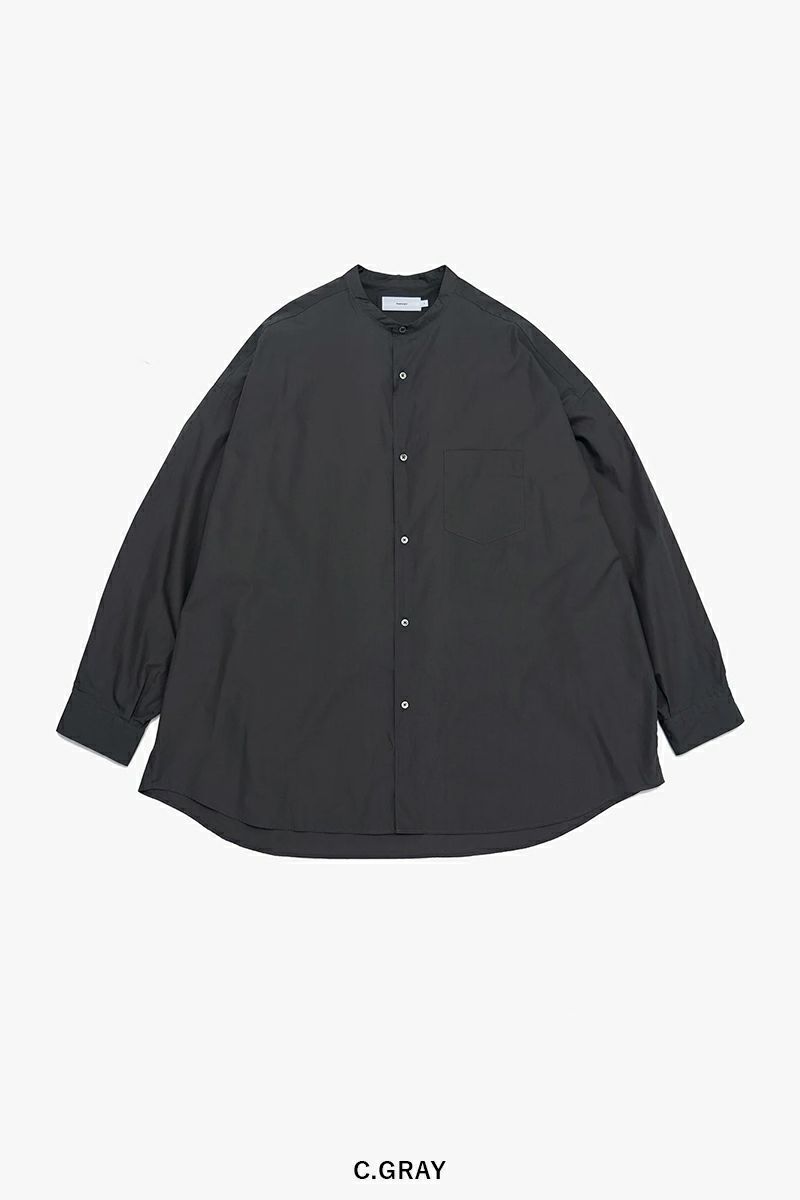 Graphpaper(グラフペーパー)Broad L/S Oversized Band Collar Shirt ブロード長袖オーバーサイズバンドカラーシャツ GM243-50002B -7