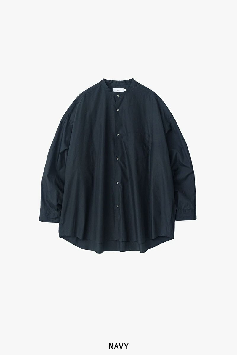 Graphpaper(グラフペーパー)Broad L/S Oversized Band Collar Shirt ブロード長袖オーバーサイズバンドカラーシャツ GM243-50002B -8