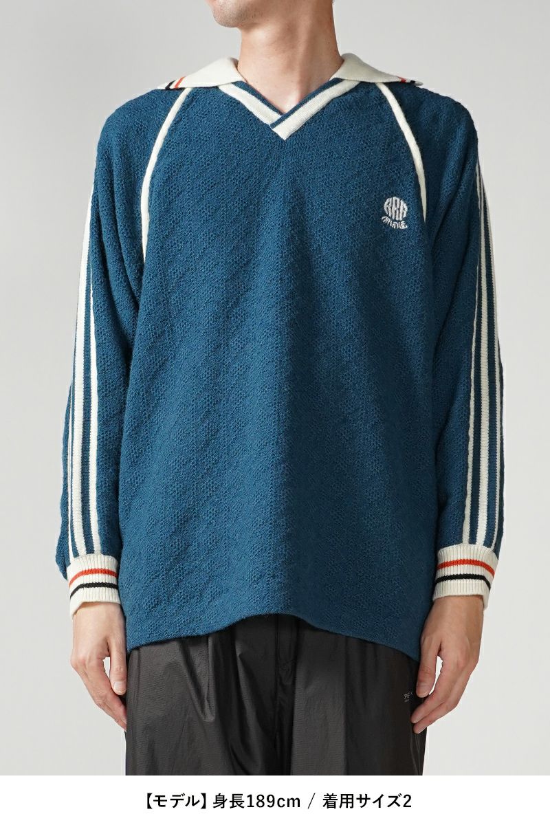 ライスナインテン knitting game shirt サッカーシャツ RICE NINE TEN＞ニット ゲーム シャツ
