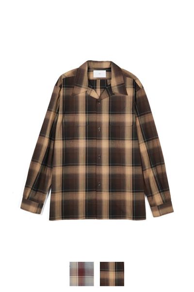 SUGARHILL(シュガーヒル)OMBRE PLAID OPEN COLLAR BLOUSE オンブレプレイドオープンカラーブラウス 2411300501