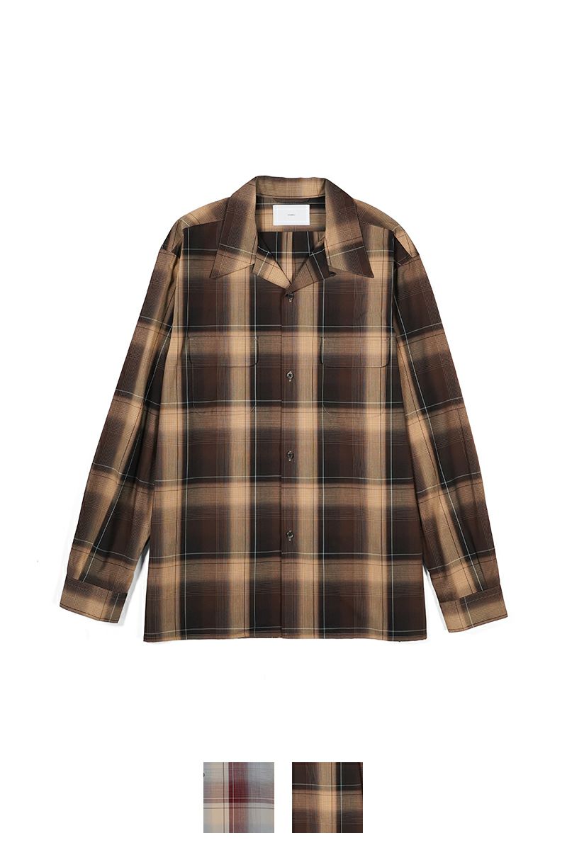 SUGARHILL(シュガーヒル)OMBRE PLAID OPEN COLLAR BLOUSE オンブレプレイドオープンカラーブラウス 2411300501