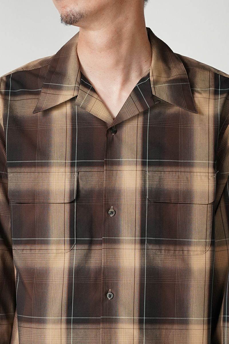 SUGARHILL(シュガーヒル)OMBRE PLAID OPEN COLLAR BLOUSE オンブレプレイドオープンカラーブラウス 2411300501 -1