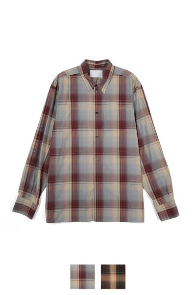 SUGARHILL(シュガーヒル)OMBRE PLAID PANEL POCKET BLOUSE オンブレプレイドパネルポケットブラウス 2411300502