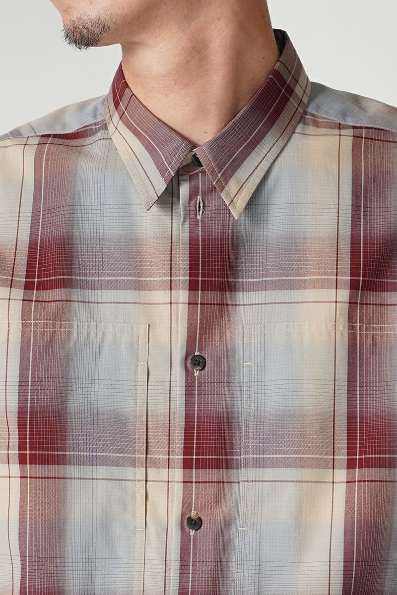 SUGARHILL(シュガーヒル)OMBRE PLAID PANEL POCKET BLOUSE オンブレプレイドパネルポケットブラウス 2411300502 -1