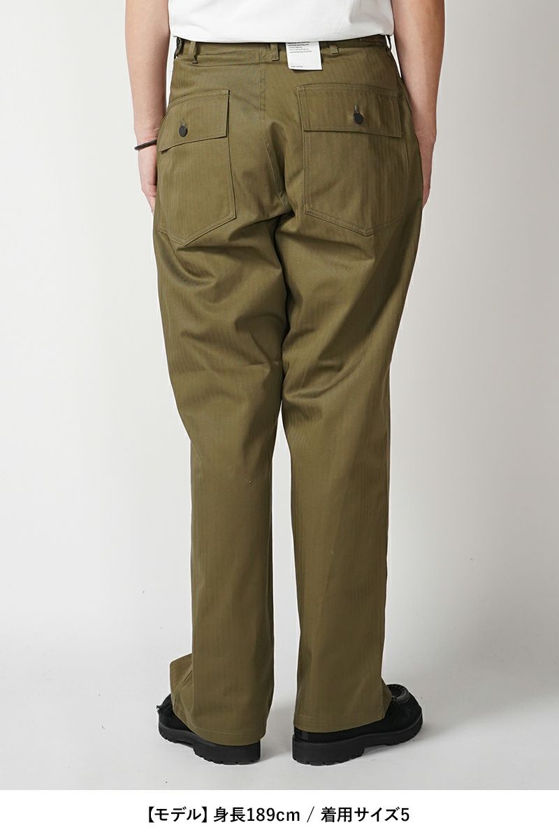 シオタ HBT ベイカーパンツ オリーブ 6size CIOTA (シオタ) ムラ糸バックサテン ベイカーパンツ [OLIVE]