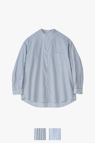 Graphpaper(グラフペーパー)Broad L/S Oversized Band Collar Shirt ブロード長袖オーバーサイズバンドカラーシャツ GM243-50002STB
