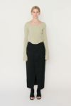 JANE SMITH(ジェーンスミス)WOOL RAYON FRONT OPEN LONG SKIRT ウールレーヨンフロントオープンロングスカート 24SSK-#423L -1
