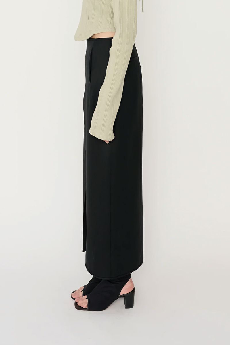 JANE SMITH(ジェーンスミス)WOOL RAYON FRONT OPEN LONG SKIRT ウールレーヨンフロントオープンロングスカート 24SSK-#423L -5