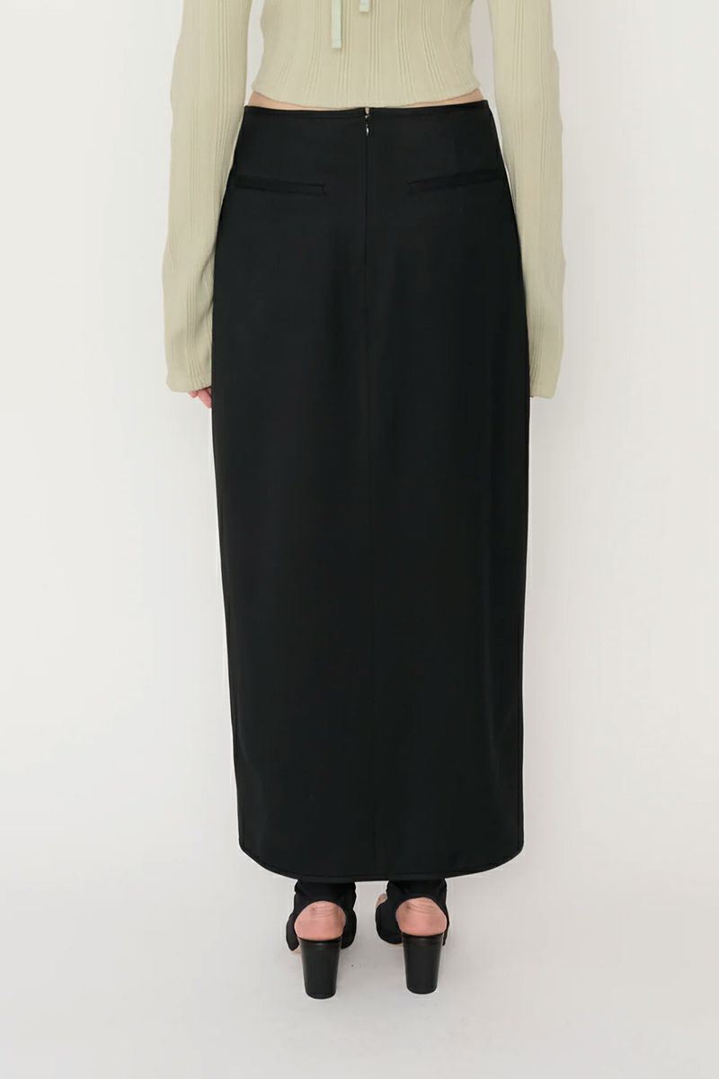 JANE SMITH(ジェーンスミス)WOOL RAYON FRONT OPEN LONG SKIRT ウールレーヨンフロントオープンロングスカート 24SSK-#423L -6