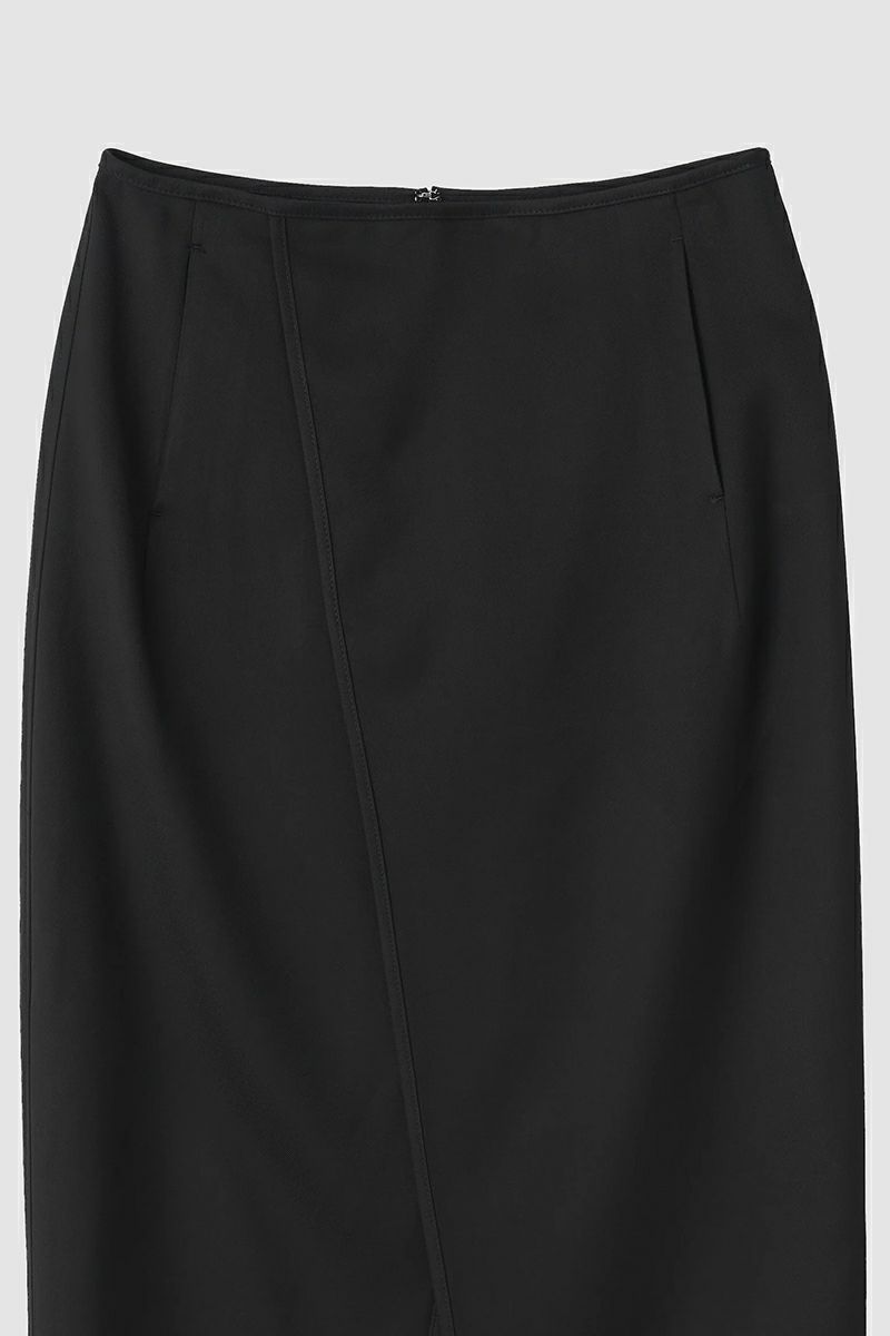 JANE SMITH(ジェーンスミス)WOOL RAYON FRONT OPEN LONG SKIRT ウールレーヨンフロントオープンロングスカート 24SSK-#423L -10