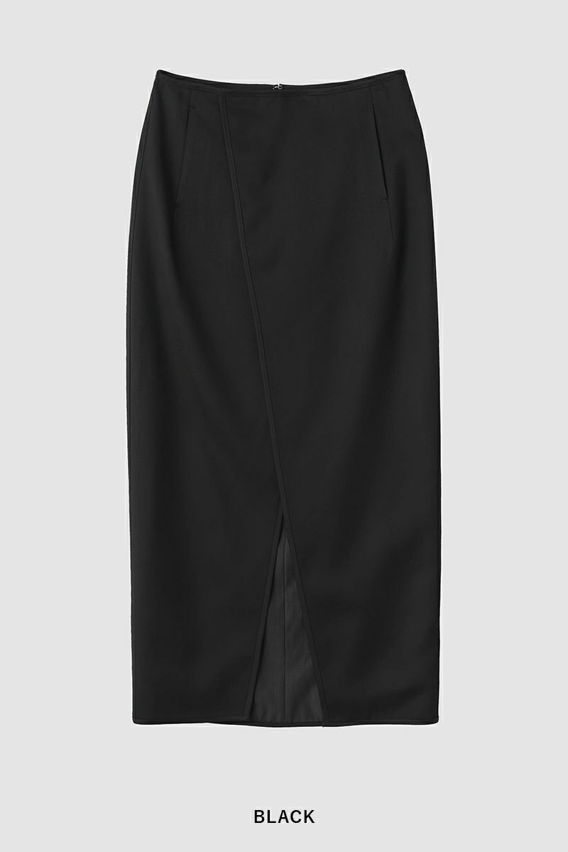 JANE SMITH(ジェーンスミス)WOOL RAYON FRONT OPEN LONG SKIRT ウールレーヨンフロントオープンロングスカート 24SSK-#423L -13