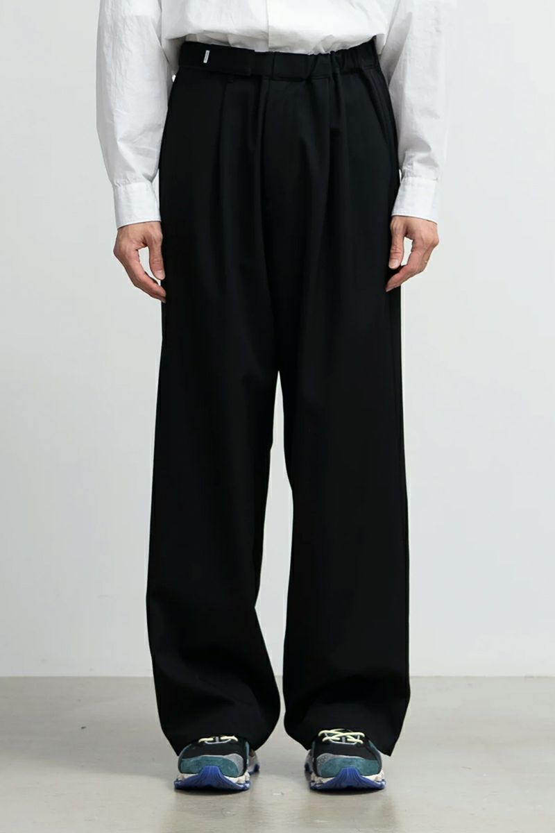 Graphpaper(グラフペーパー)Scale Off Wool Wide Chef Pants スケールオフウールワイドシェフパンツ GM243-40173B -4