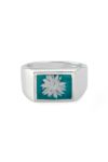 XOLO(ショロ)Signet Ring with Teal Flower シグネットリング ティールフラワー XOR083