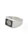 XOLO(ショロ)Signet Ring with Gray Flower シグネットリング グレーフラワー XOR084 -1