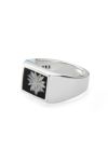 XOLO(ショロ)Signet Ring with Black Flower シグネットリング ブラックフラワー XOR085 -1