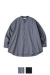 Graphpaper(グラフペーパー)Silicon Poplin Oversized Band Collar Shirt シリコンポプリンオーバーサイズバンドカラーシャツ GM243-50145