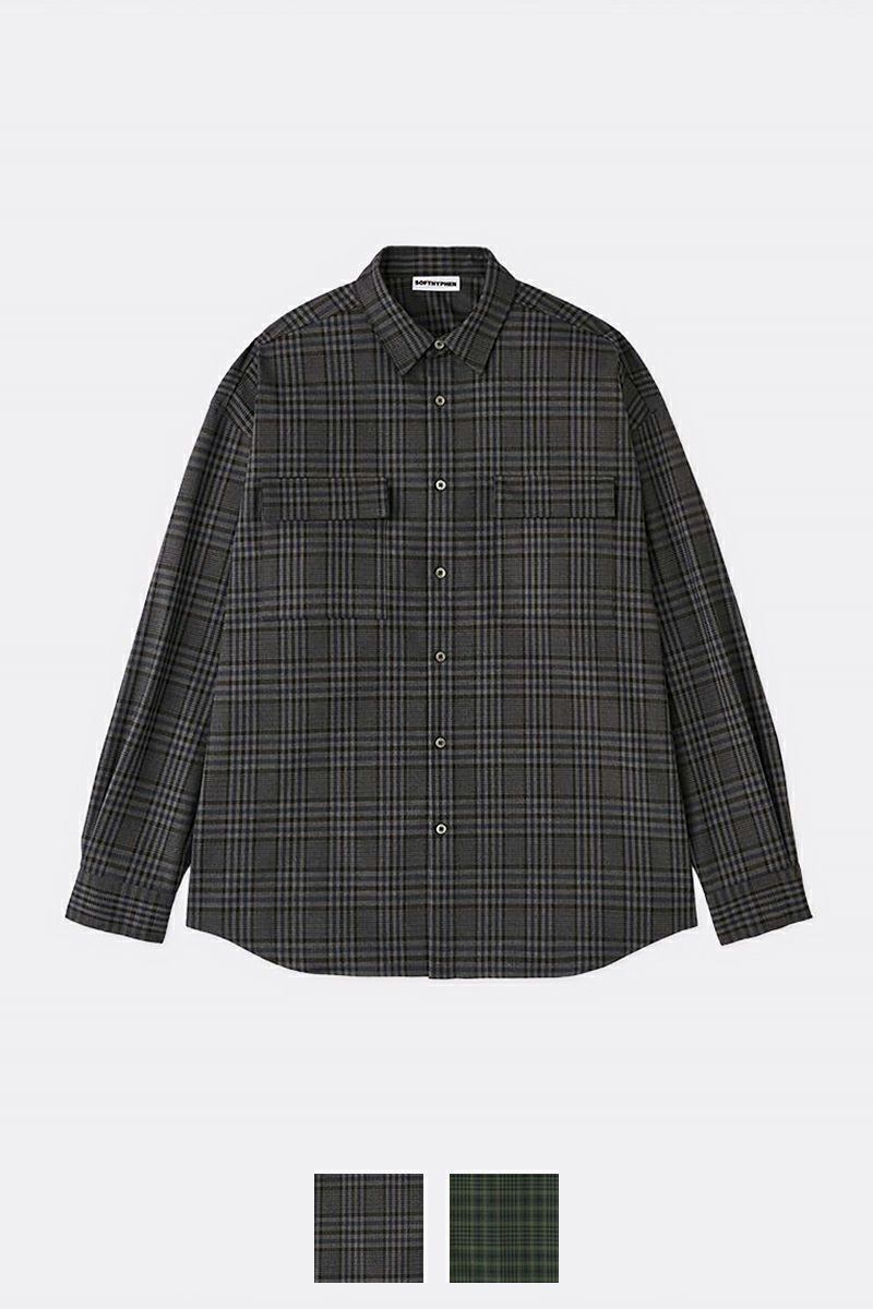 SOFTHYPHEN(ソフトハイフン)CHECK FLANNEL ZIP POCKET SHIRT チェックフランレルジップポケットシャツ MGMFB243260