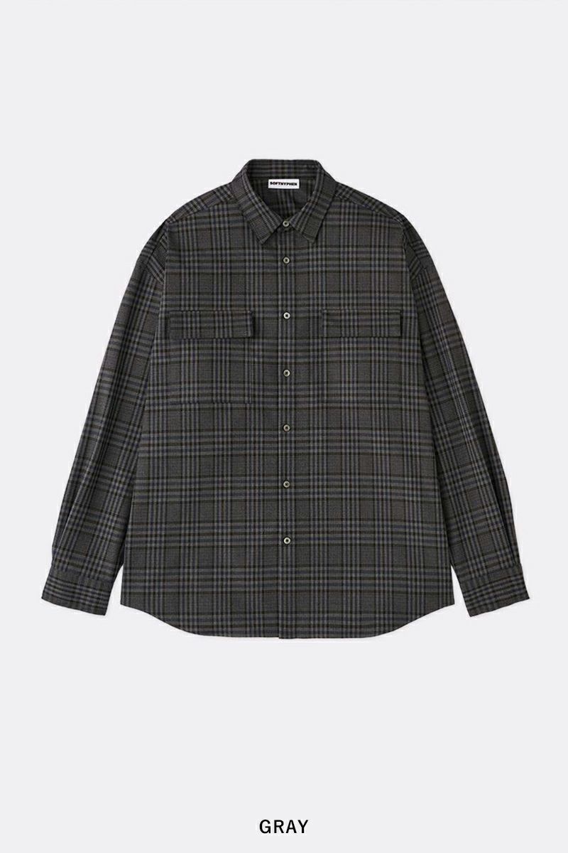 SOFTHYPHEN(ソフトハイフン)CHECK FLANNEL ZIP POCKET SHIRT チェックフランレルジップポケットシャツ MGMFB243260 -1
