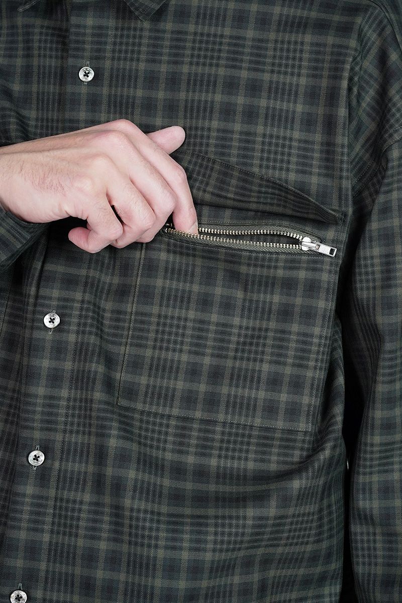 SOFTHYPHEN(ソフトハイフン)CHECK FLANNEL ZIP POCKET SHIRT チェックフランレルジップポケットシャツ MGMFB243260 -8