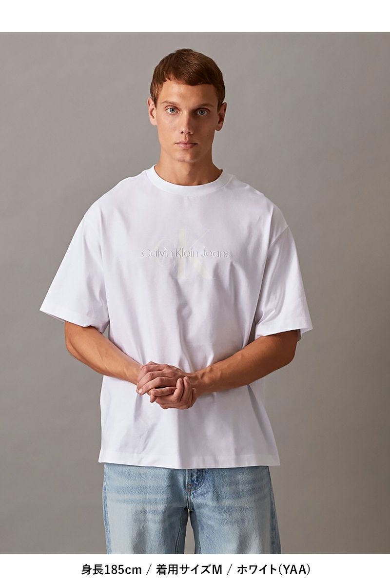 Calvin Klein(カルバン クライン)SS HERO MONOGRAM HVYWT TEE 16S モノグラムロゴヘビーウェイトTシャツ 40EM290 -2